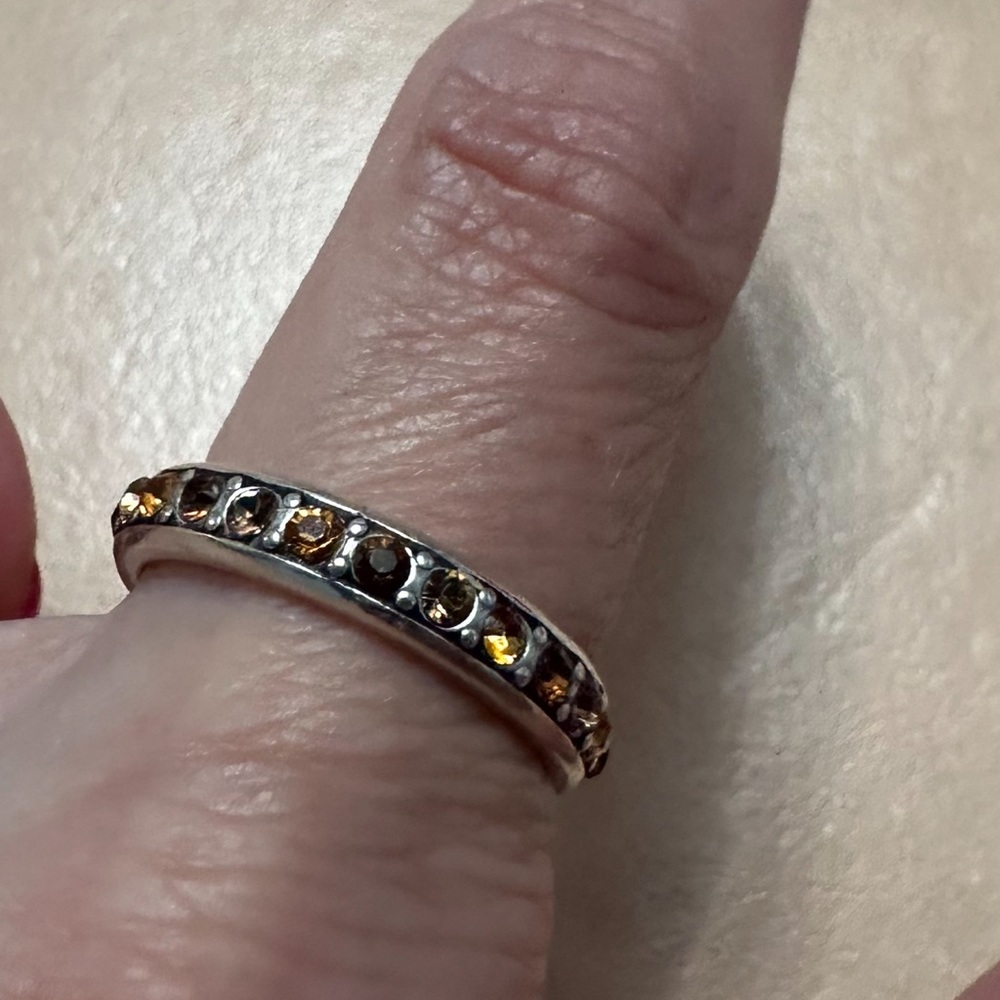 Brighton Amber Eternal Crystal Ring Size 8 NC